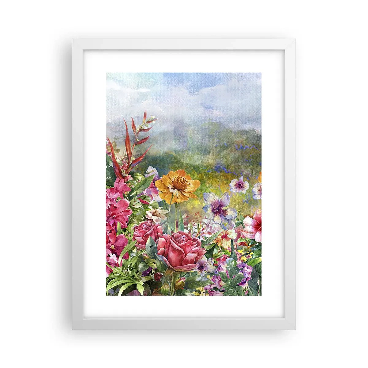 Poster in white frmae - Garden which Went Crazy - 30x40 cm