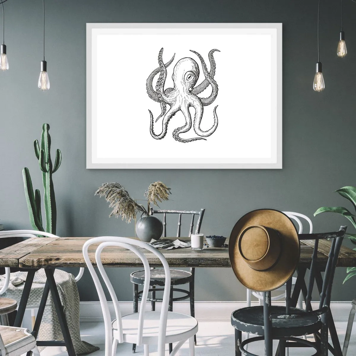 Poster in white frmae - Dancing with the Waves - 91x61 cm