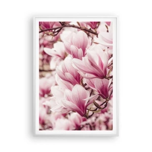 Poster in white frmae - Spring is Pink - 70x100 cm