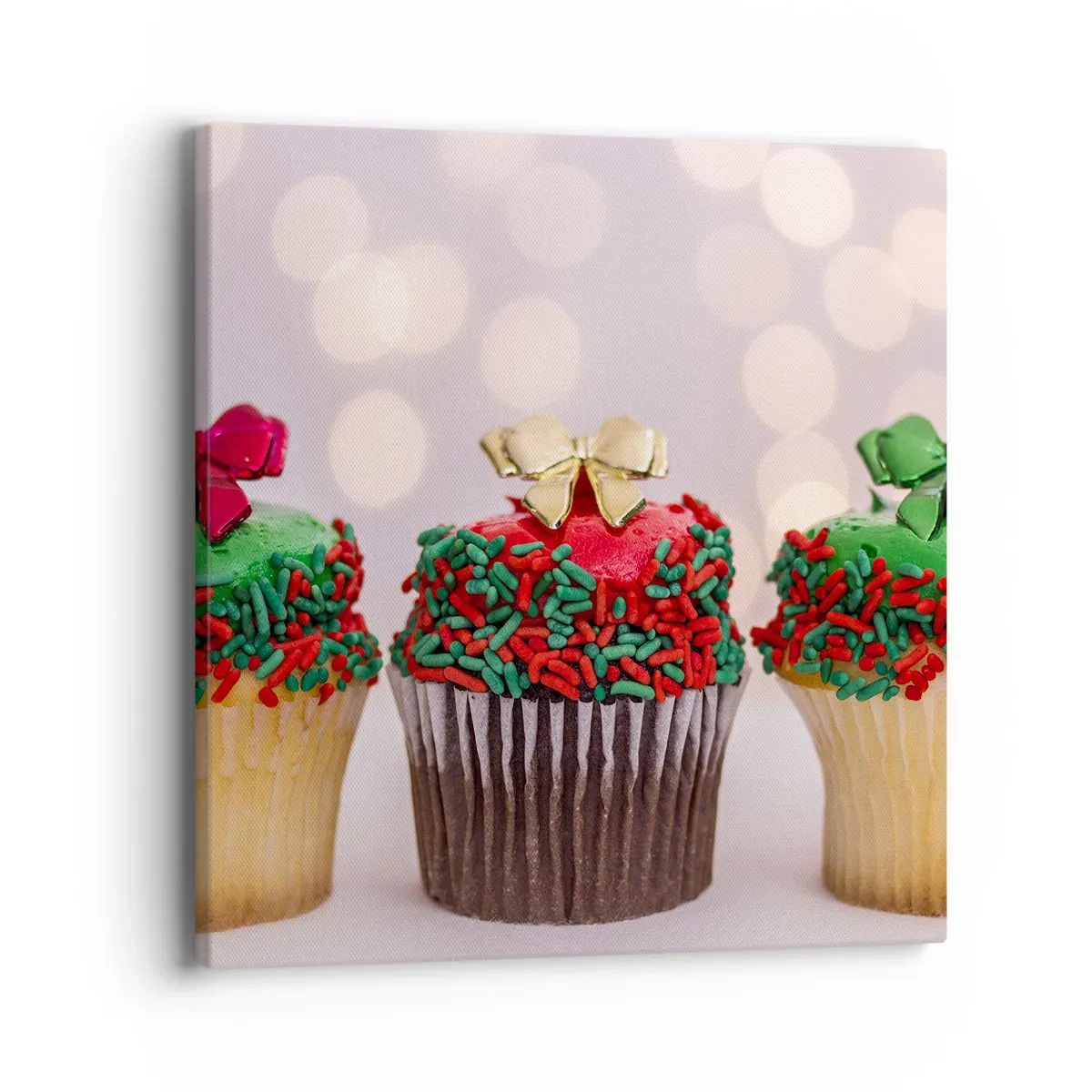 Canvas picture - Cakes with a Bow - 40x40 cm