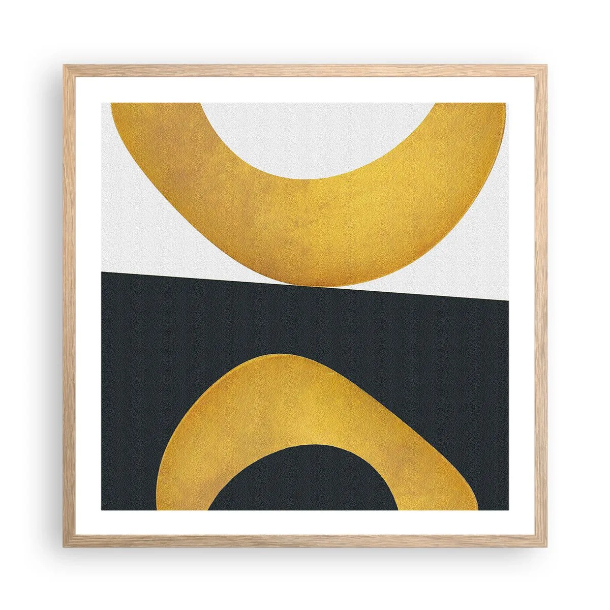 Poster in light oak frame - First Of All: Gold - 60x60 cm