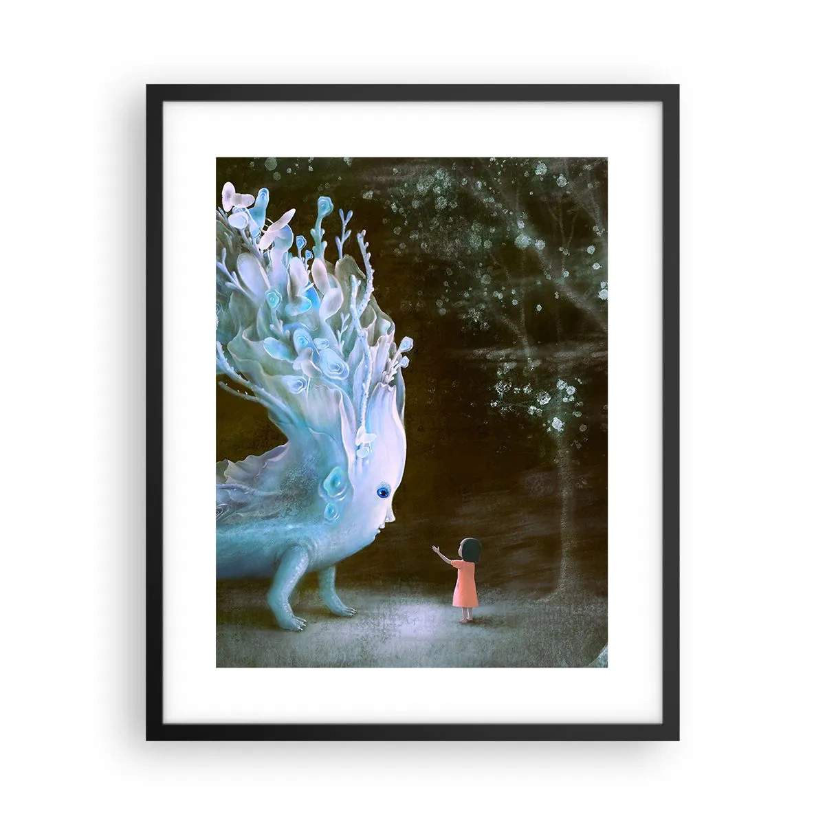 Poster in black frame - Fantastic Encounter - 40x50 cm