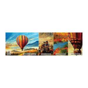Photo Wallpaper Sample Premium Sand - More Can Be Seen in Silence - Balloon, Landscape, Nature - 100x30 cm