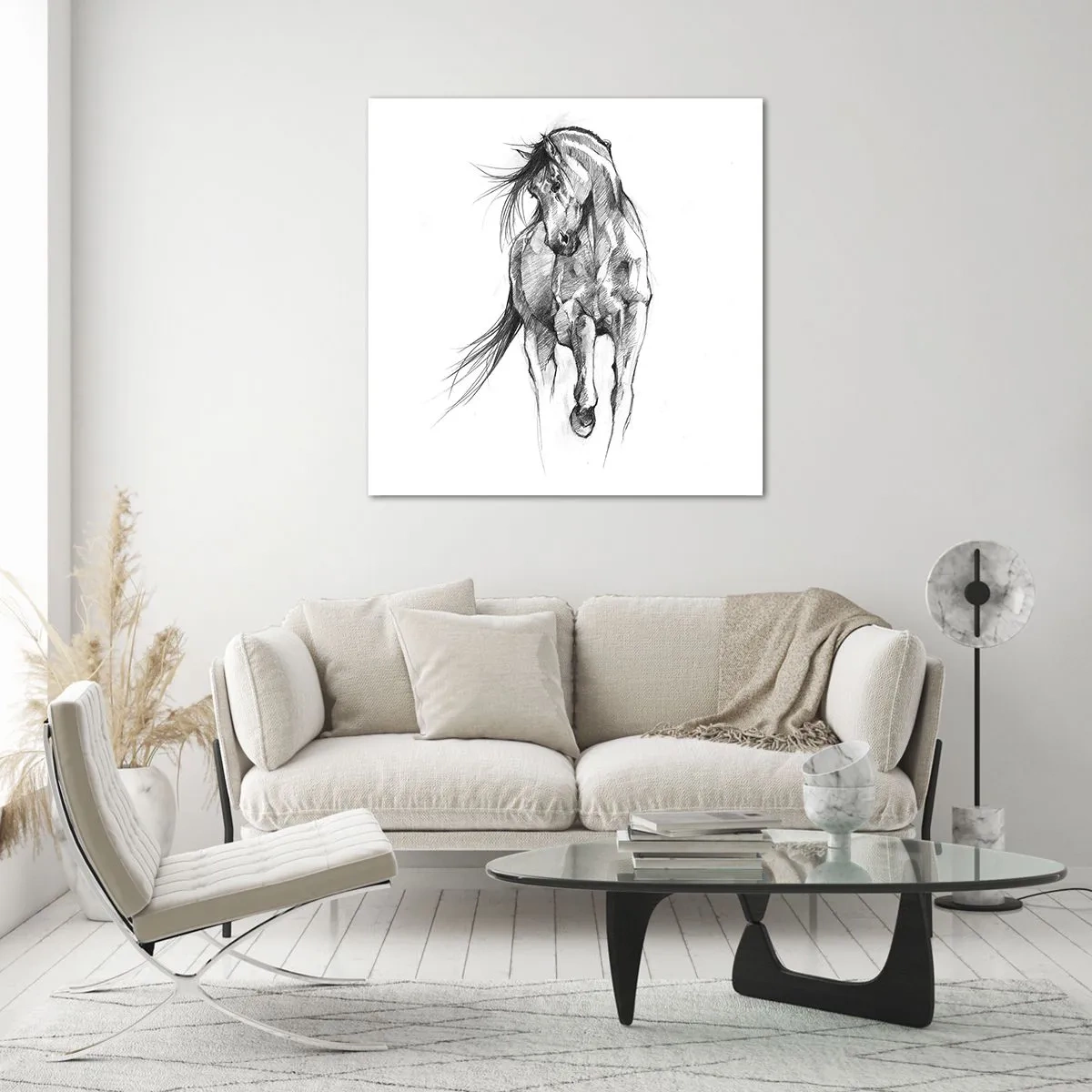 Glass picture - In a Graceful Trot - 50x50 cm