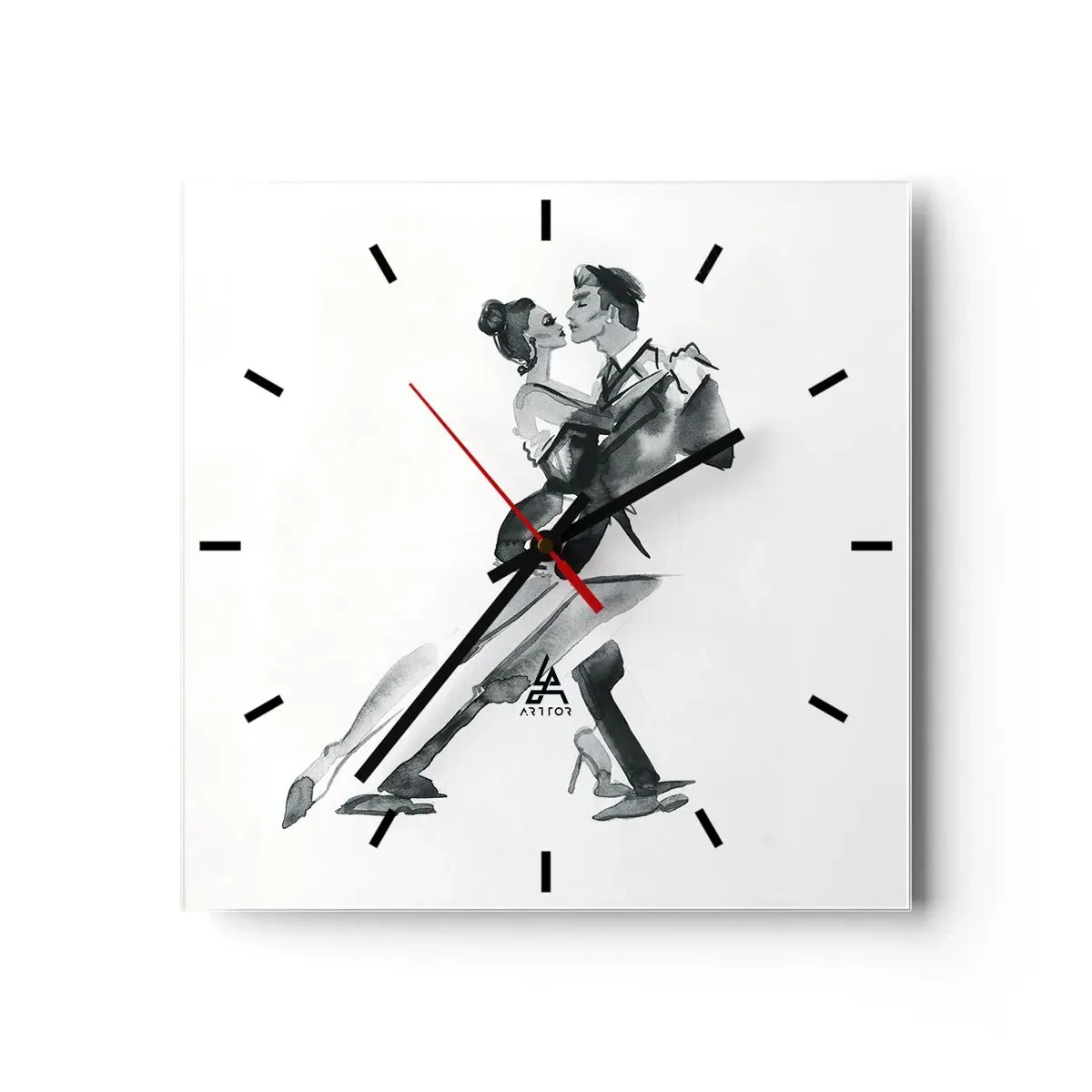 Wall clock - Clock on glass - In One Rhythm - 40x40 cm