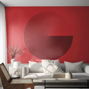Custom Self-Adhesive Wallpaper Deluxe Sticker - Circular Movement - Minimalism, Wheel, Lines