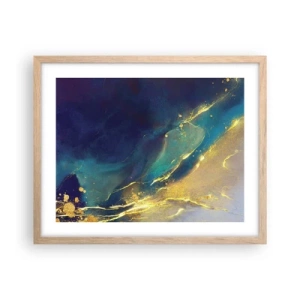 Poster in light oak frame - Golden Flood - 50x40 cm