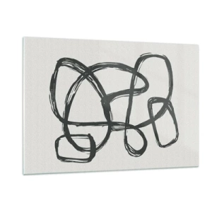Glass picture - Abstract in Loops - 120x80 cm