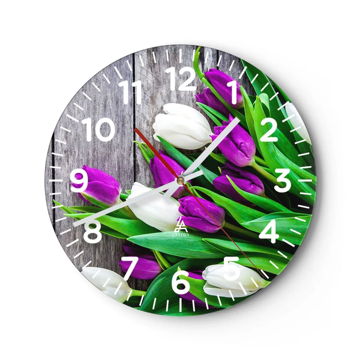 Wall clock - Clock on glass - On a Spring Holiday - 30x30 cm