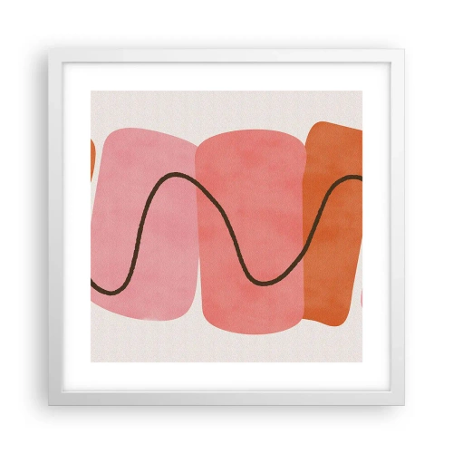 Poster in white frmae - Gentle Movement of forms - 40x40 cm
