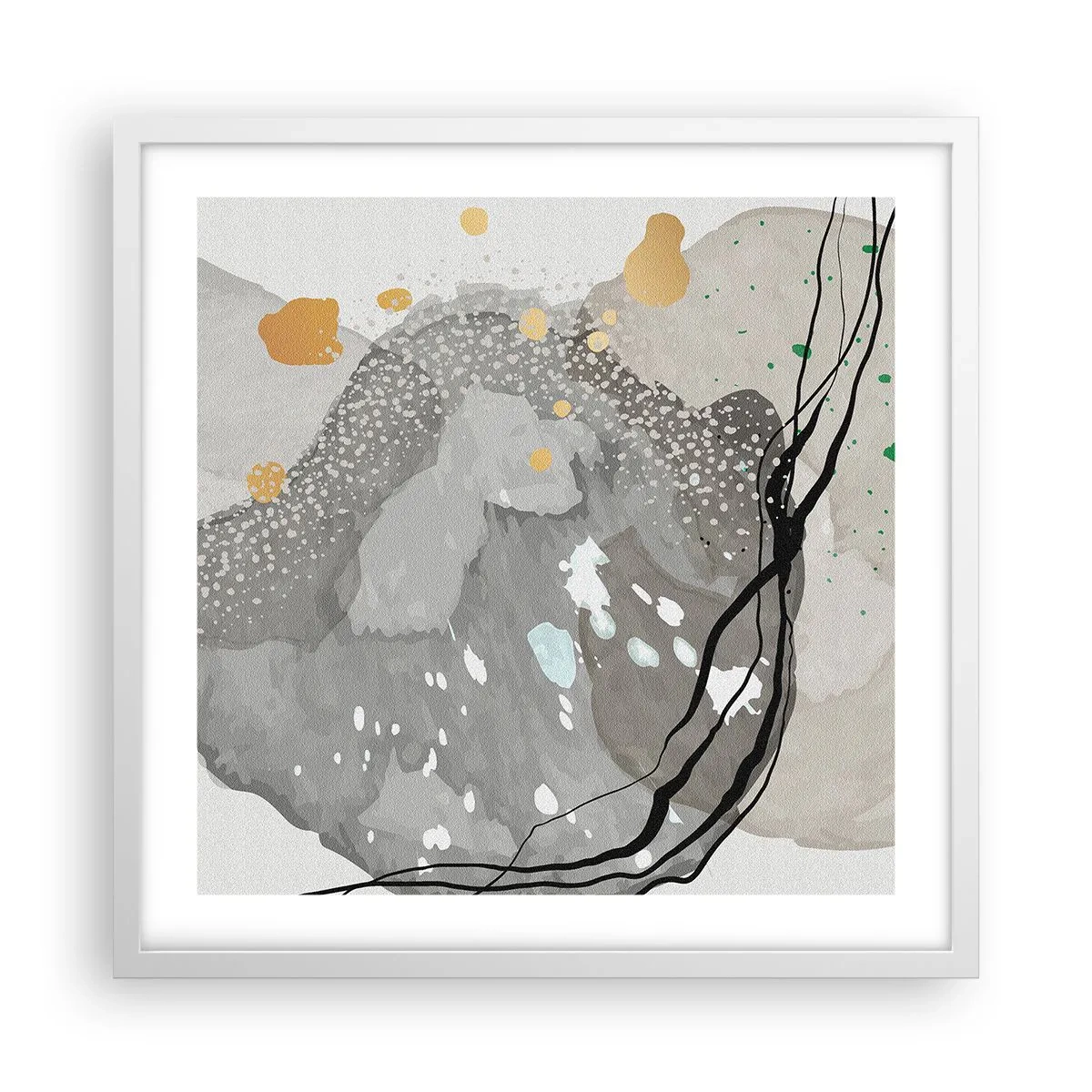 Poster in white frmae - Organic Composition  - 50x50 cm