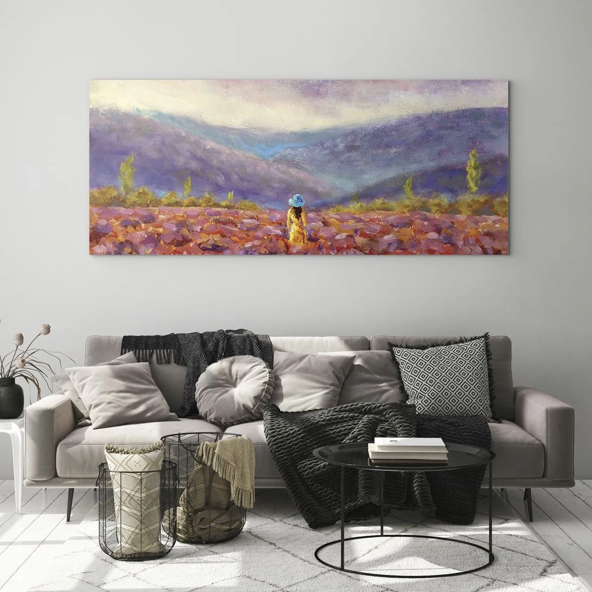 Glass picture - In Lavendar World - 140x50 cm