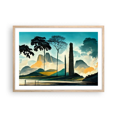 Poster in light oak frame - Higher and Higher - 70x50 cm