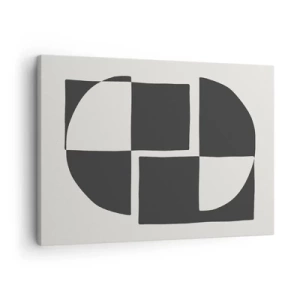 Canvas picture - Abstract geometric shapes in black and white - 70x50cm - Antithesis-Synthesis - Modern wall decoration for the living room and bedroom ARTTOR