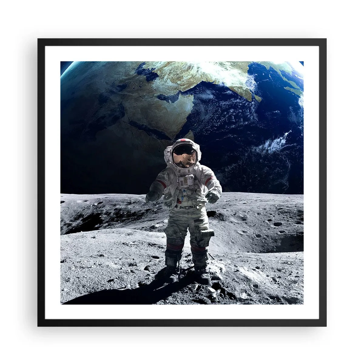 Poster in black frame - Greetings from the Moon - 60x60 cm