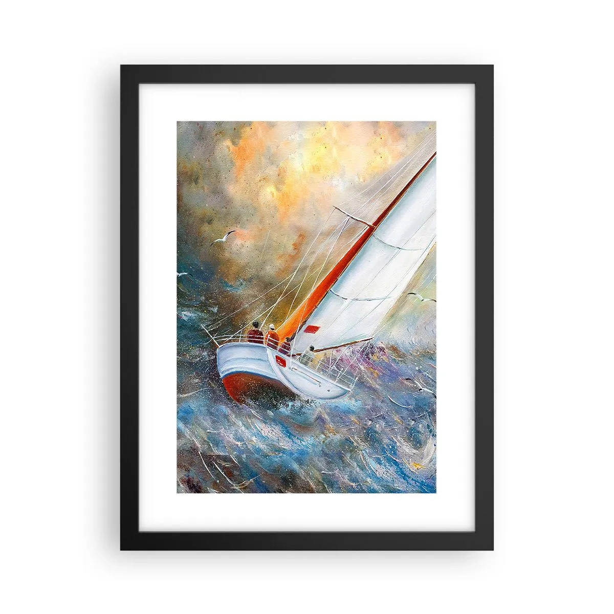 Poster in black frame - Running on the Waves - 30x40 cm