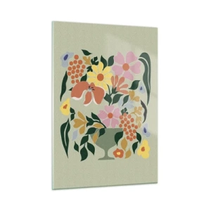 Glass picture - Bouquet Brimming with Life - 50x70 cm