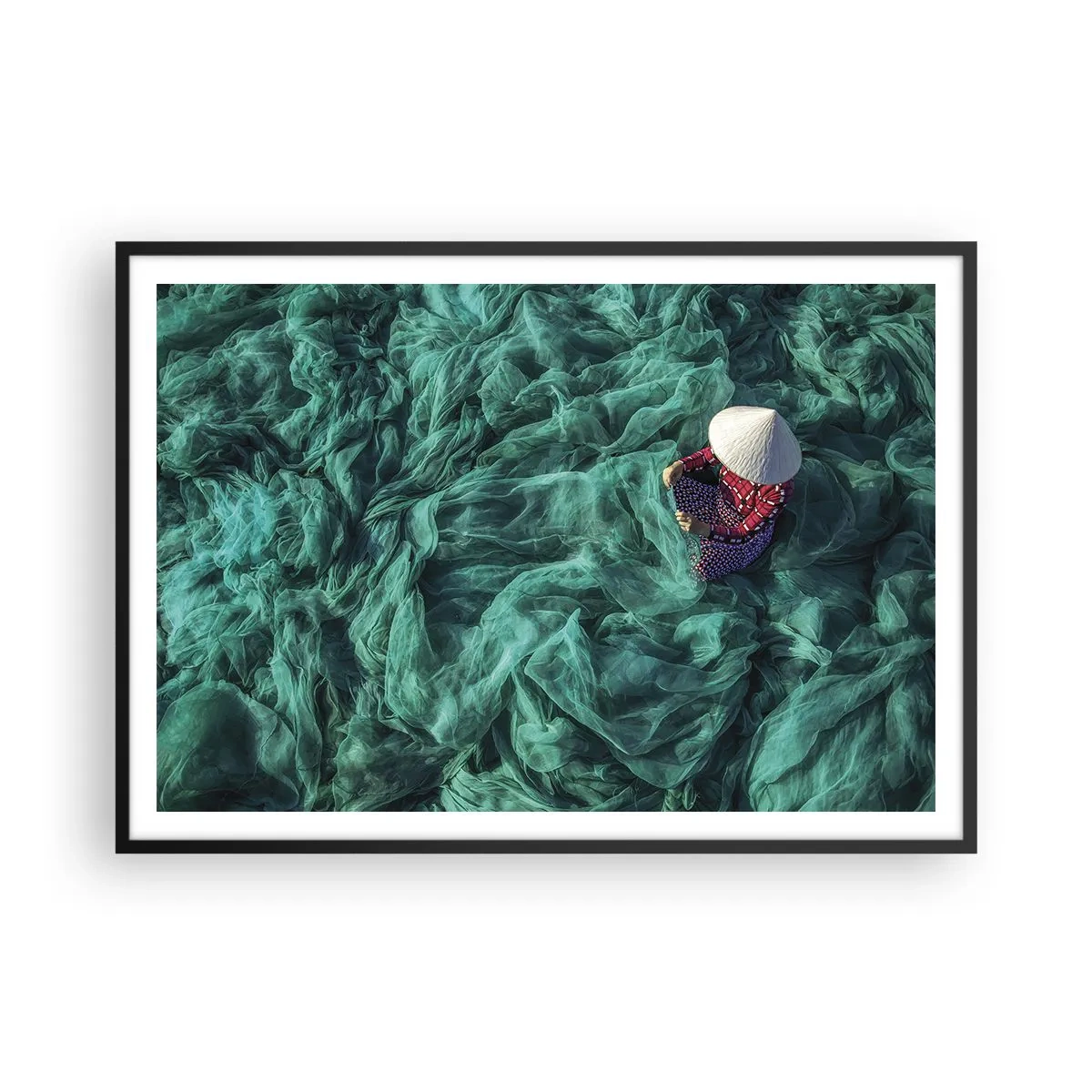 Poster in black frame - In the Sea of Nets - 100x70 cm