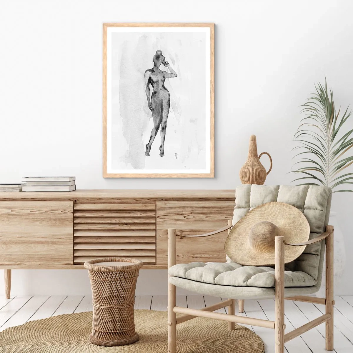 Poster in light oak frame - Study of Ideal of Feminity - 30x40 cm