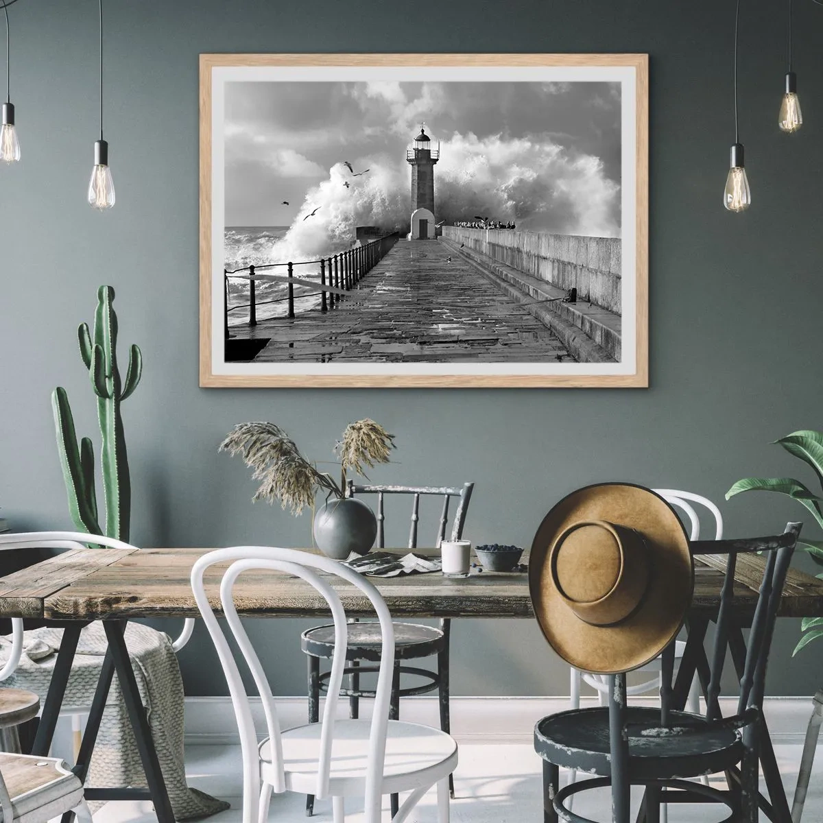 Poster in light oak frame - Fearless - 70x50 cm