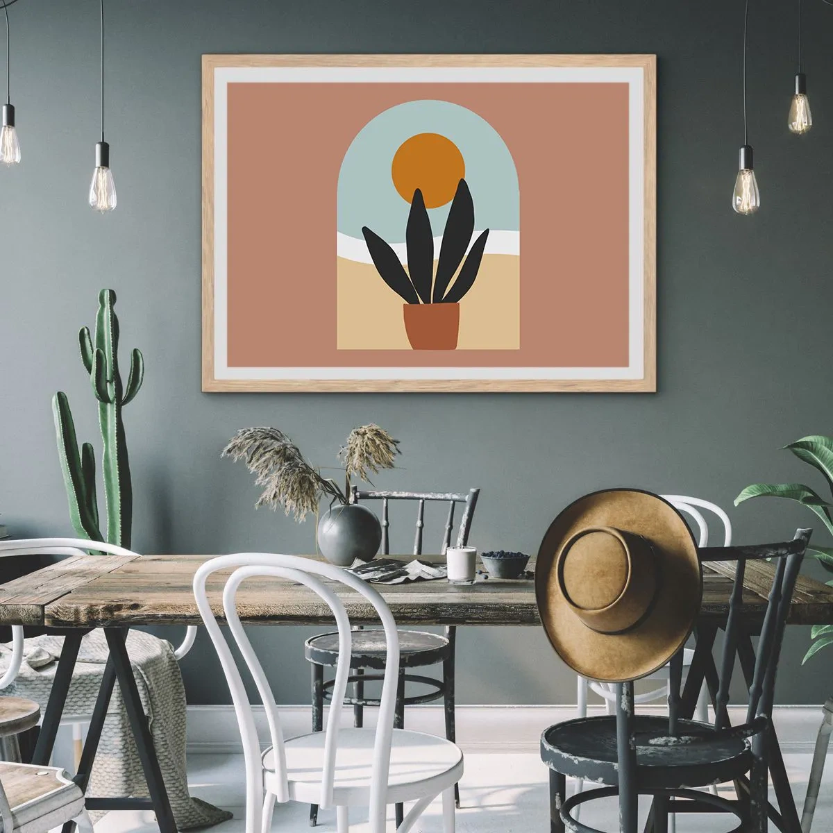 Poster in light oak frame - Small Joys - 91x61 cm