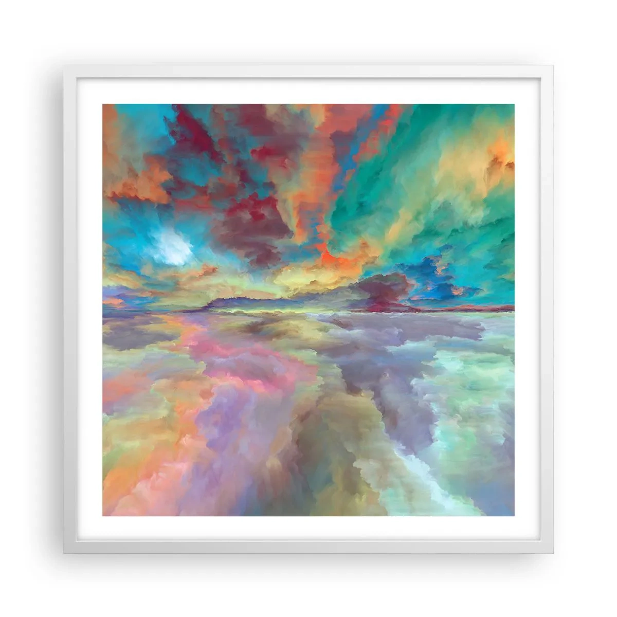 Poster in white frmae - Two Skies - 60x60 cm