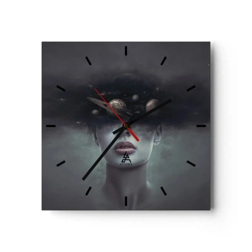Wall clock - Clock on glass - And Planets are Revolving… - 40x40 cm