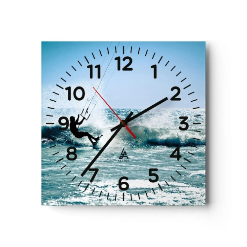Wall clock - Clock on glass - Let You Be Carried Away - 40x40 cm