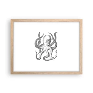 Poster in light oak frame - Dancing with the Waves - 40x30 cm