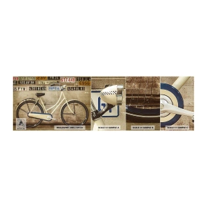 Photo Wallpaper Sample Self-Adhesive Deluxe Sticker - Without Complexes - Mural, Bicycle, Plates - 100x30 cm