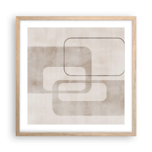 Poster in light oak frame - Geometrical Grout - 50x50 cm