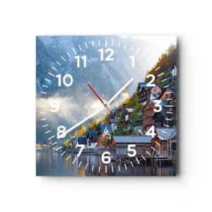 Wall clock - Clock on glass - Alpine Atmosphere - 30x30 cm