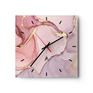 Wall clock - Clock on glass - Caress of Colours - 30x30 cm