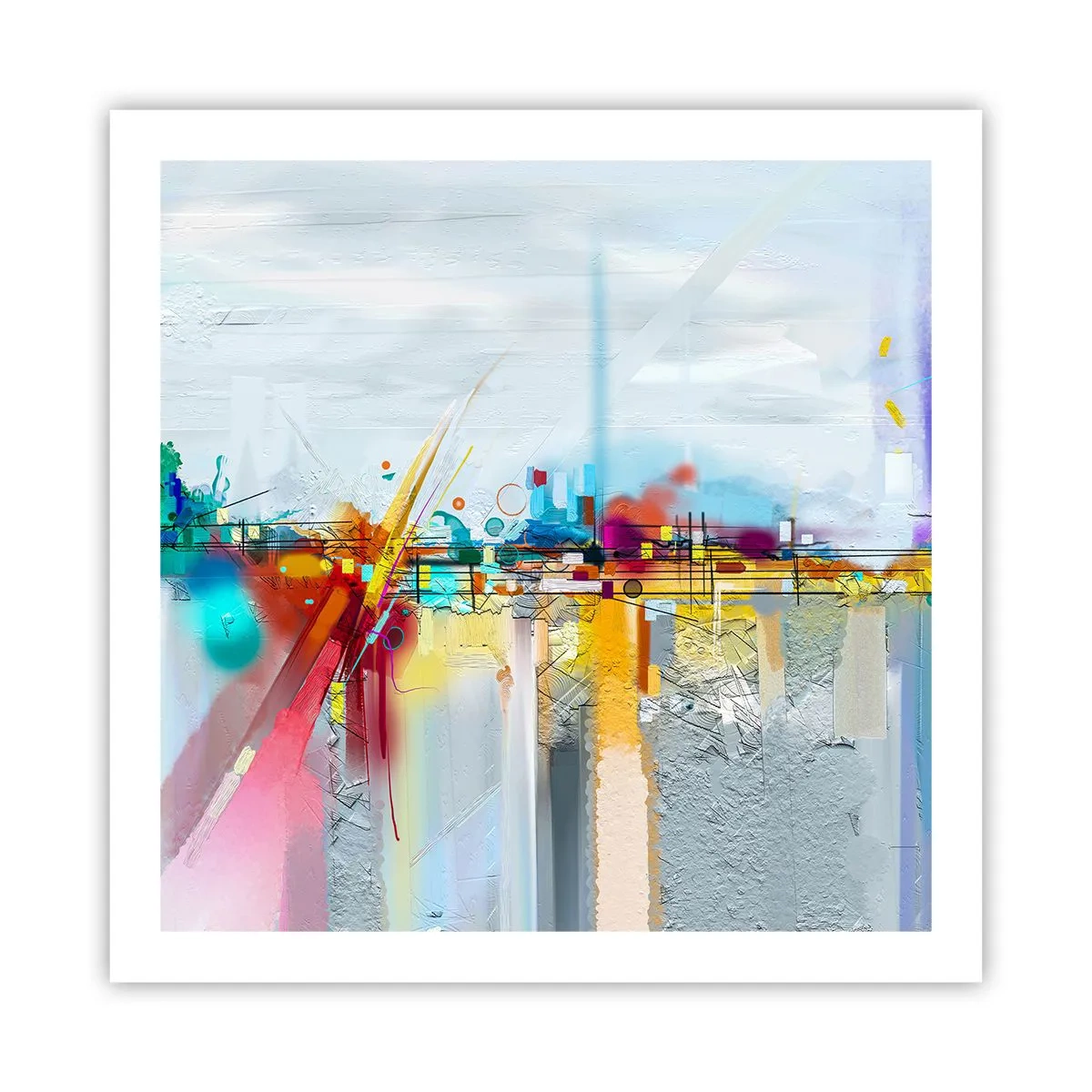 Poster - Bridge of Joy over the River of Life - 60x60 cm