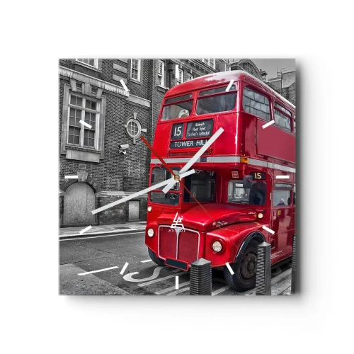 Wall clock - Clock on glass - Always the Same - 40x40 cm