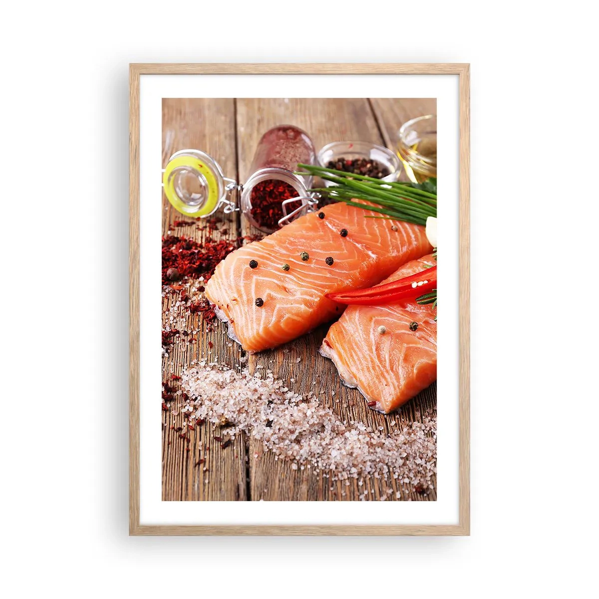 Poster in light oak frame - Norwegian Adventure in the Kitchen - 50x70 cm