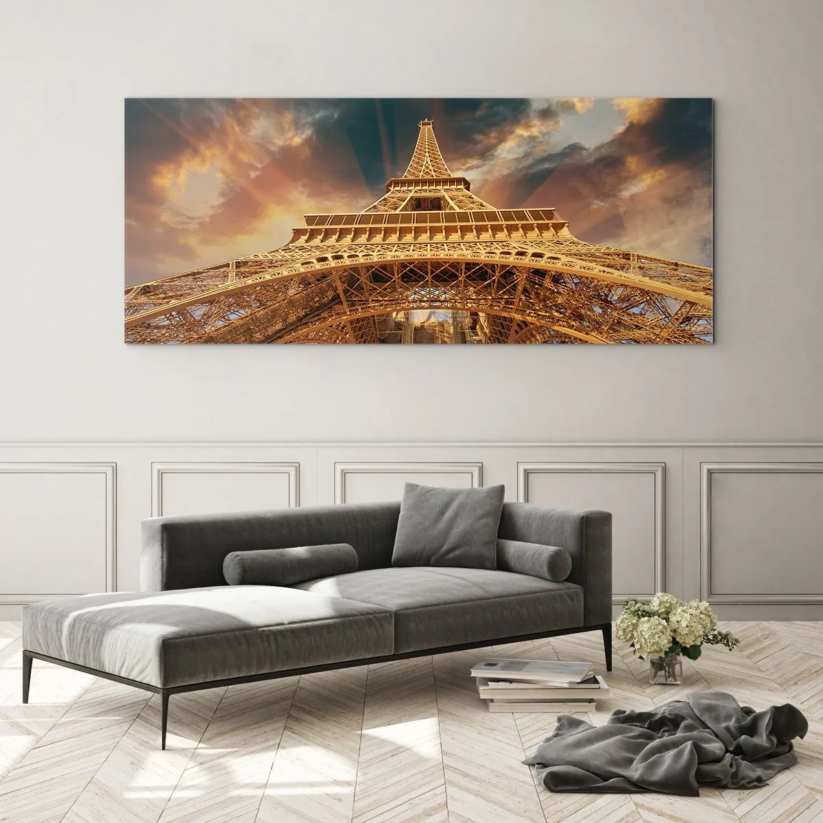 Glass picture - Man Has Reached the Clouds - 100x40 cm
