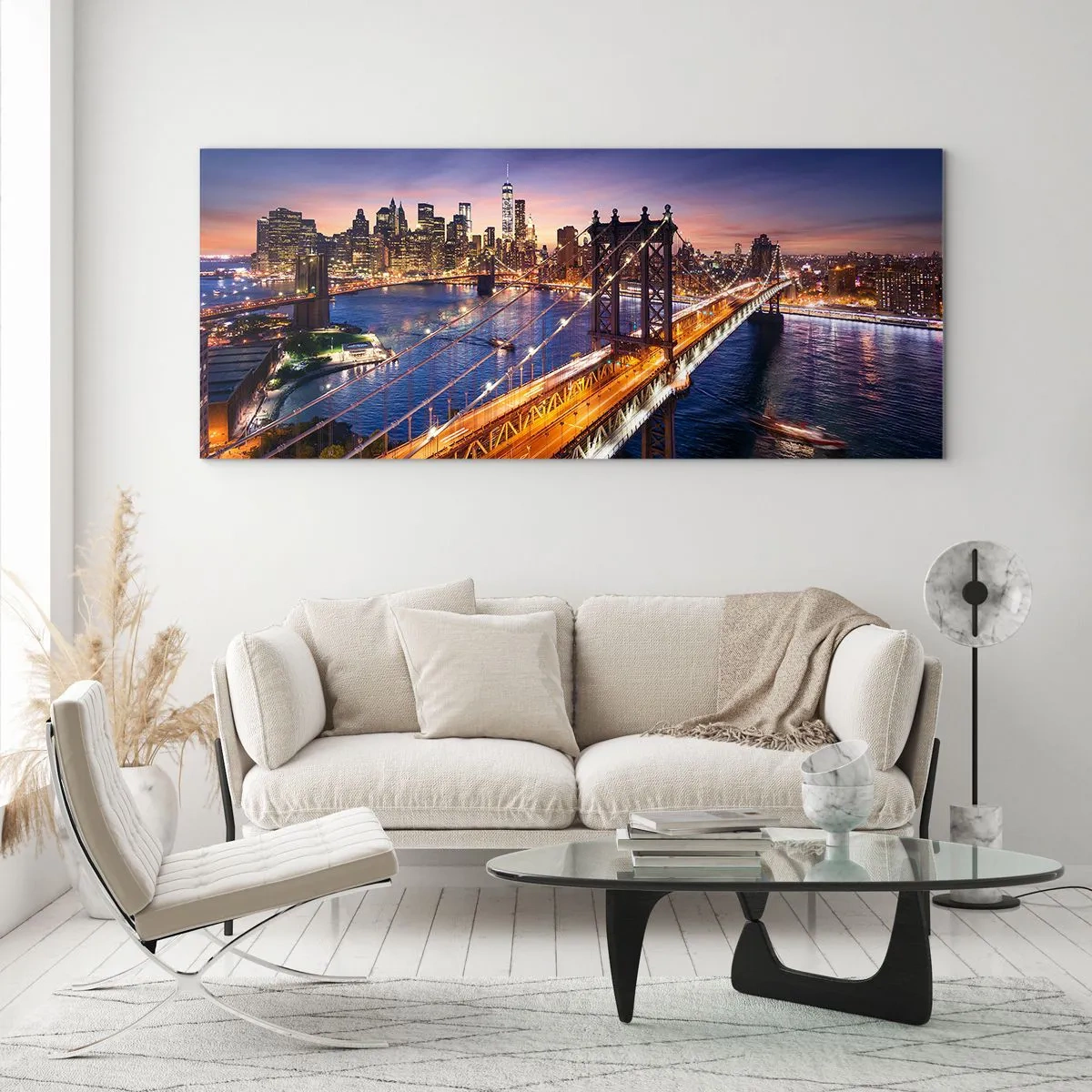 Glass picture - Down the Illuminated Bridge - 100x40 cm