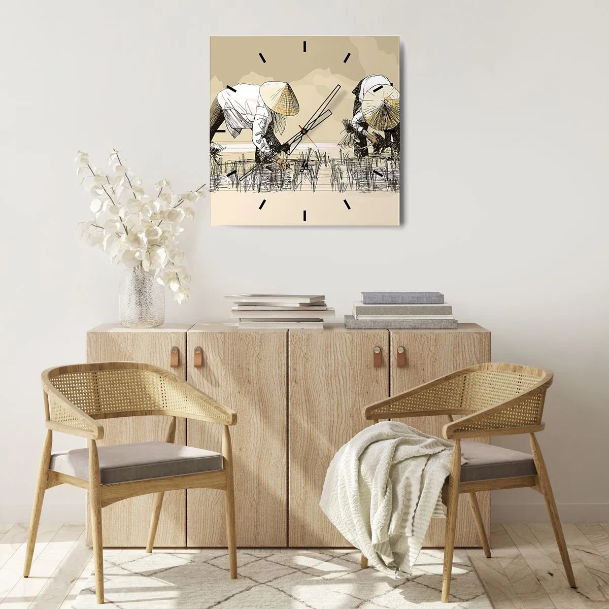 Wall clock - Clock on glass - Good Harvest - 40x40 cm