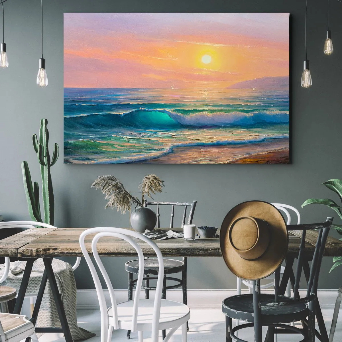 Canvas picture - Turquoise Song of the Waves - 100x70 cm