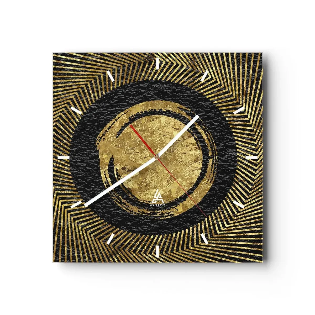 Wall clock - Clock on glass - Composition Glamour - 40x40 cm