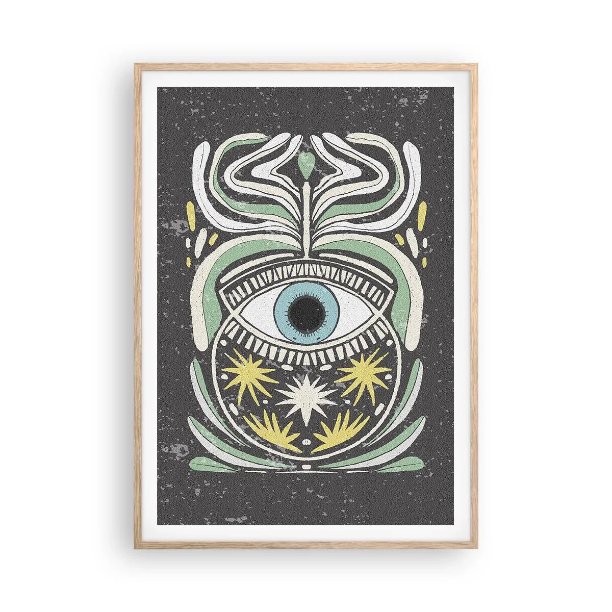 Poster in light oak frame - Tribal Rituals - 70x100 cm