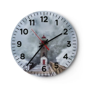 Wall clock - Clock on glass - Roar of Waters, Whirr of the Wind - 30x30 cm