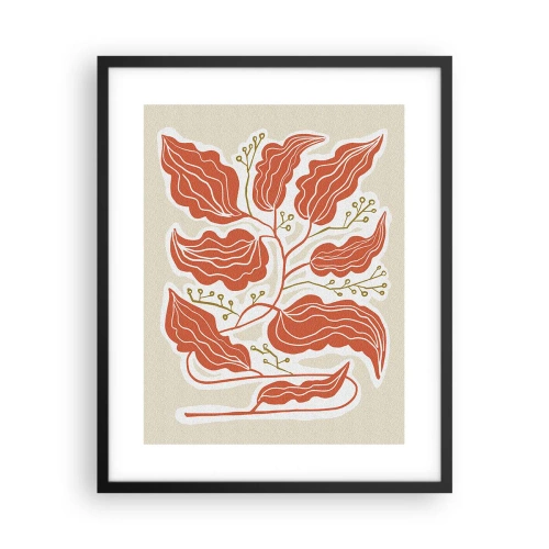 Poster in black frame - Folk and Coral - 40x50 cm