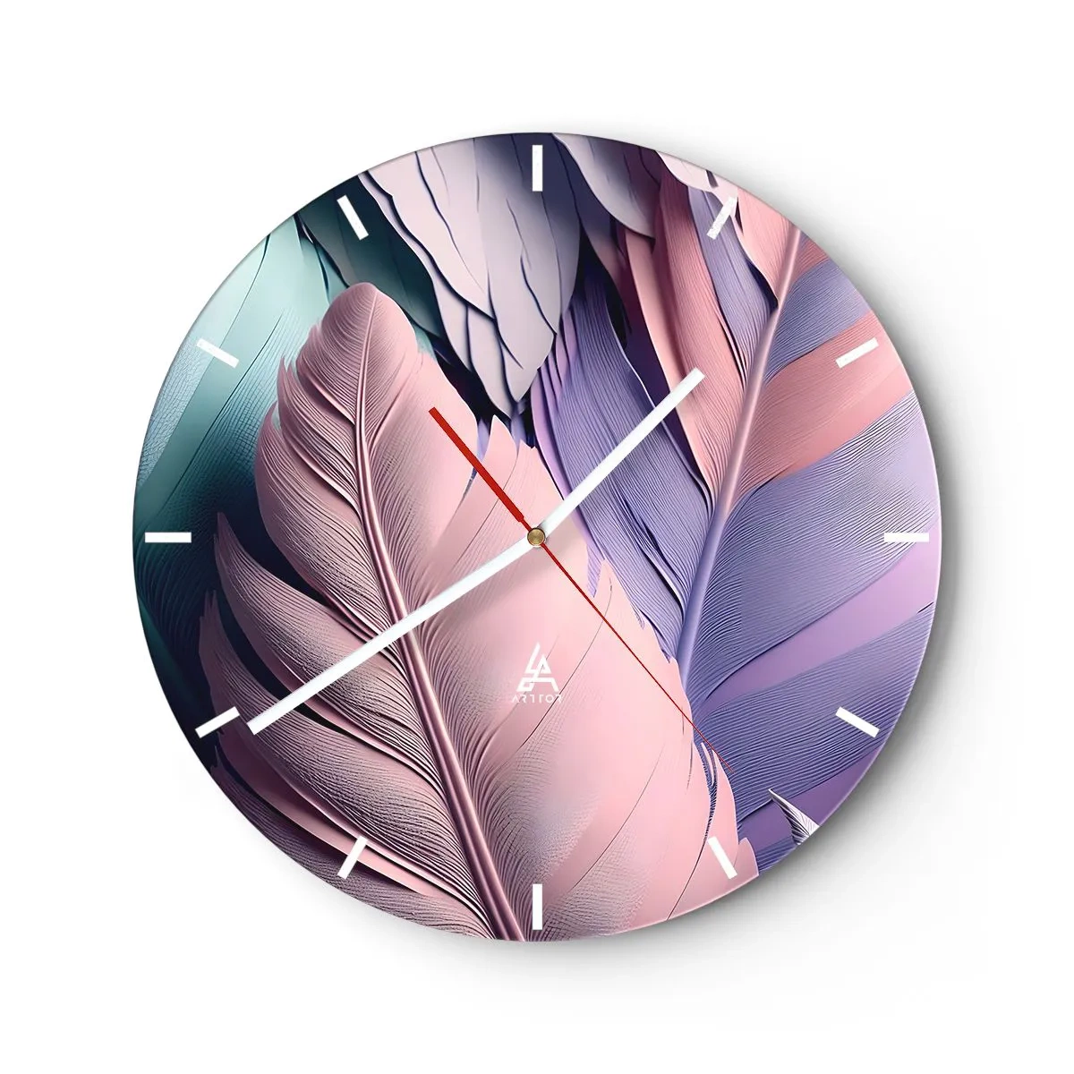 Wall clock - Clock on glass - Birdie Chic - 40x40 cm