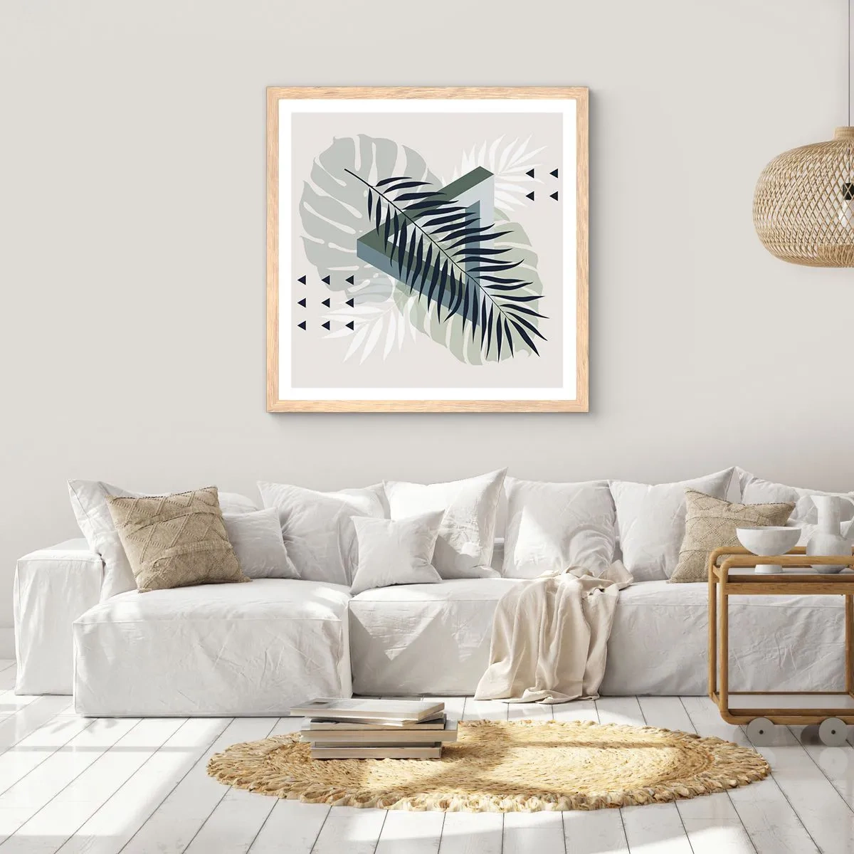 Poster in light oak frame - Nature and Geometry - Two Orders? - 60x60 cm