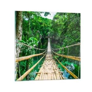 Glass picture - Small Bridge over the Green - 30x30 cm