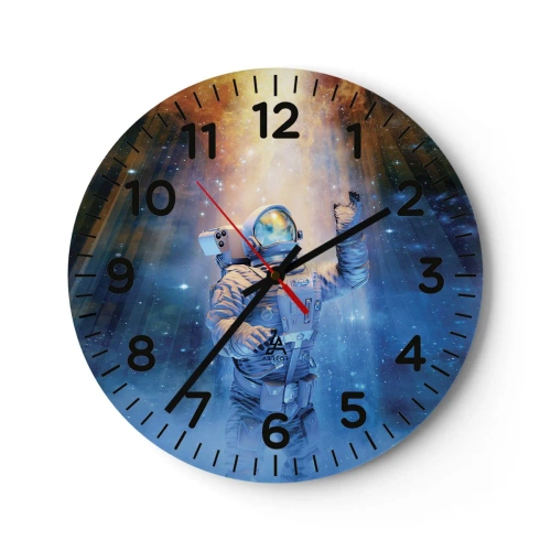 Wall clock - Clock on glass - Finally at the Destination - 30x30 cm