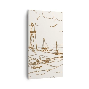 Canvas picture - Outline of a Summer Postcard - 45x80 cm