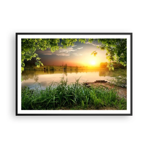 Poster in black frame - Landscape in a Green Frame - 100x70 cm